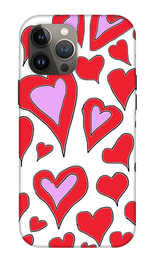 Hearts Drawing - Phone Case