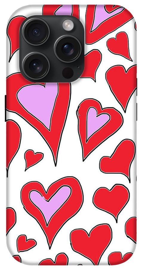 Hearts Drawing - Phone Case