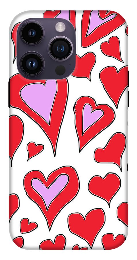 Hearts Drawing - Phone Case