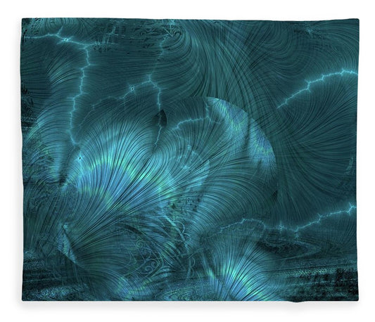 I gOt Memories Blue Metallic Abstract - Blanket