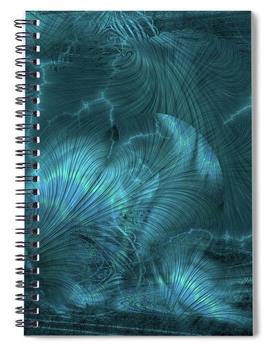 I gOt Memories Blue Metallic Abstract - Spiral Notebook