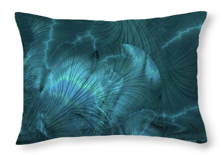 I gOt Memories Blue Metallic Abstract - Throw Pillow