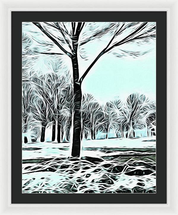 Lake Michigan In Winter - Framed Print