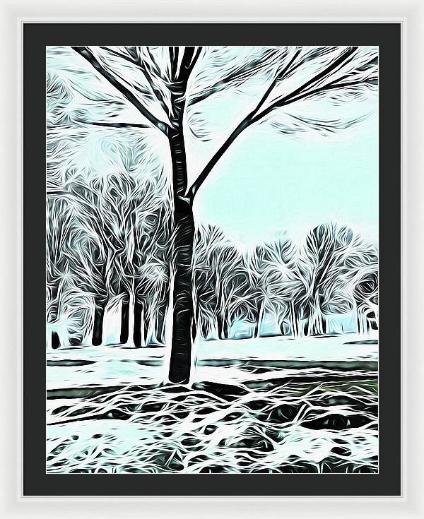 Lake Michigan In Winter - Framed Print
