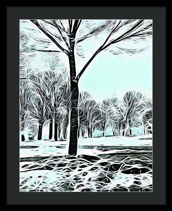 Lake Michigan In Winter - Framed Print