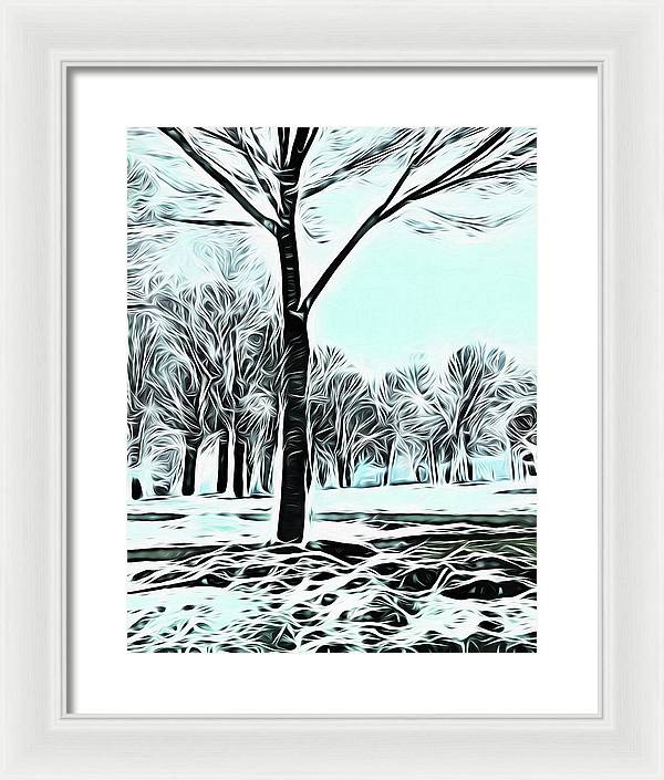 Lake Michigan In Winter - Framed Print