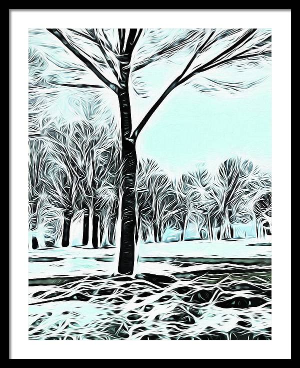 Lake Michigan In Winter - Framed Print