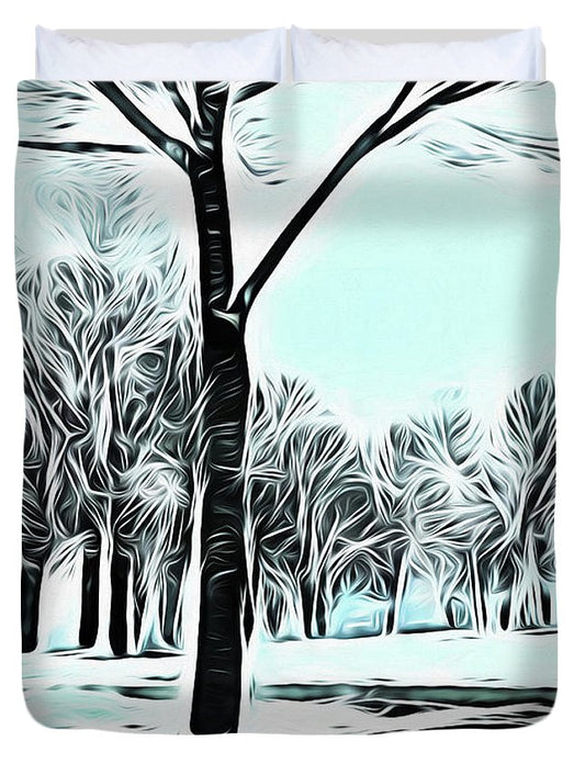 Lake Michigan In Winter - Duvet Cover