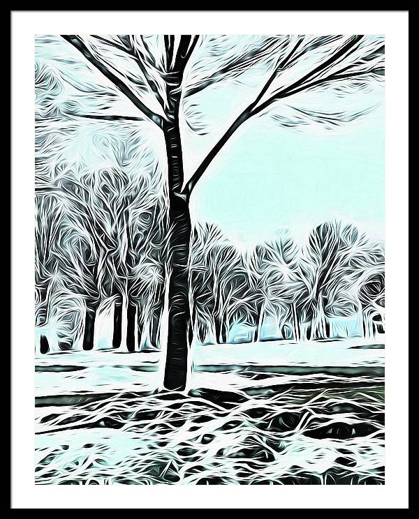 Lake Michigan In Winter - Framed Print