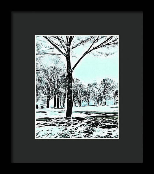 Lake Michigan In Winter - Framed Print