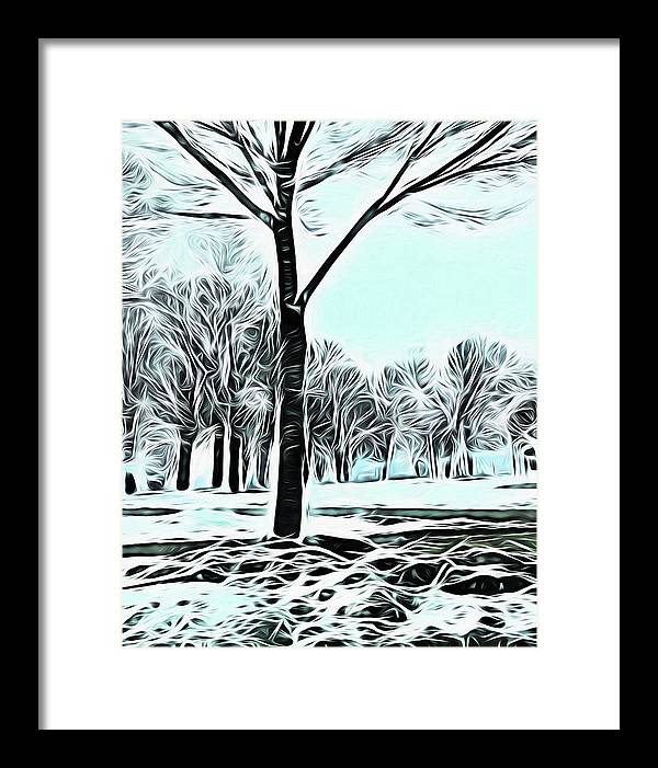 Lake Michigan In Winter - Framed Print