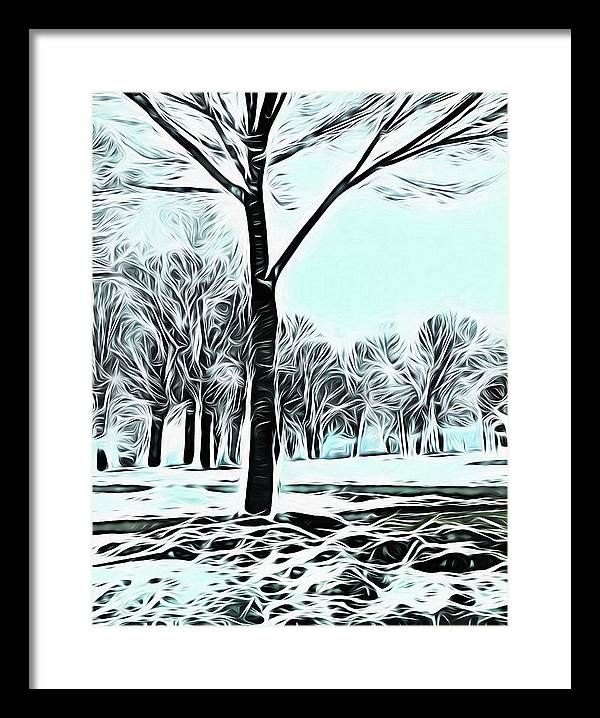 Lake Michigan In Winter - Framed Print