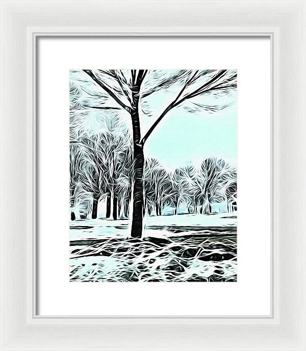 Lake Michigan In Winter - Framed Print