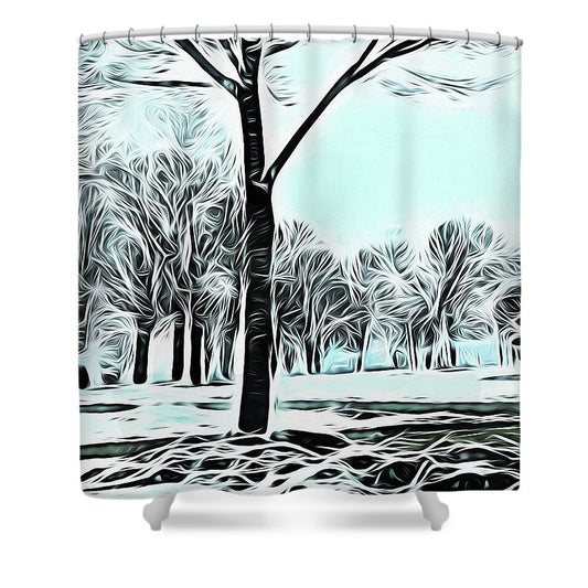 Lake Michigan In Winter - Shower Curtain