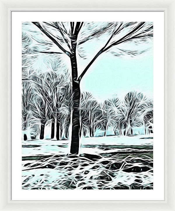 Lake Michigan In Winter - Framed Print