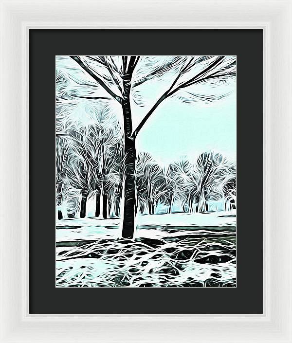 Lake Michigan In Winter - Framed Print