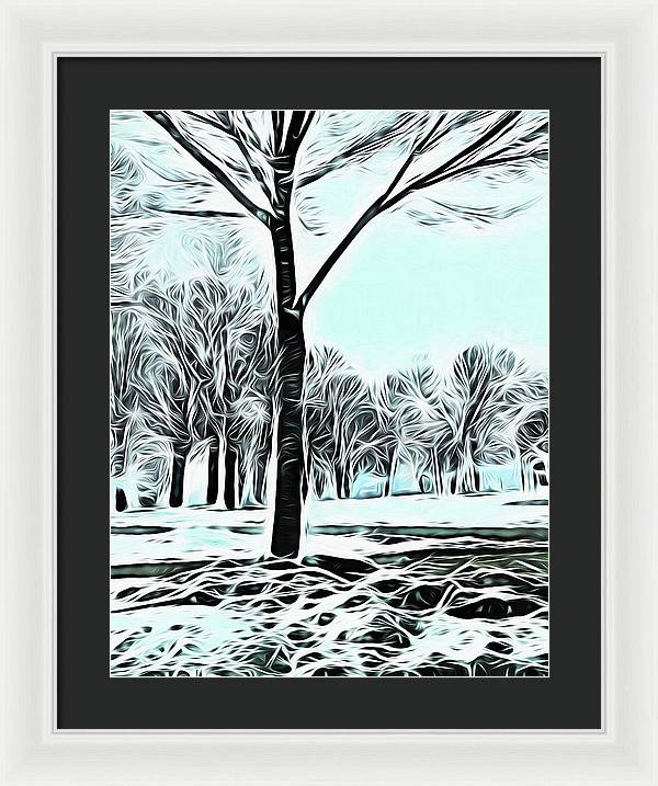 Lake Michigan In Winter - Framed Print