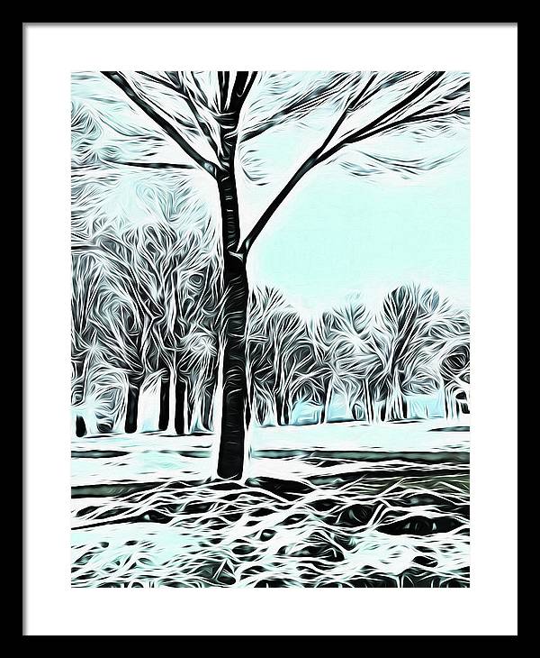Lake Michigan In Winter - Framed Print