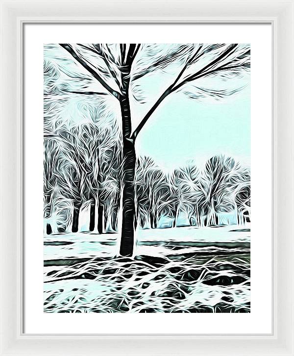 Lake Michigan In Winter - Framed Print