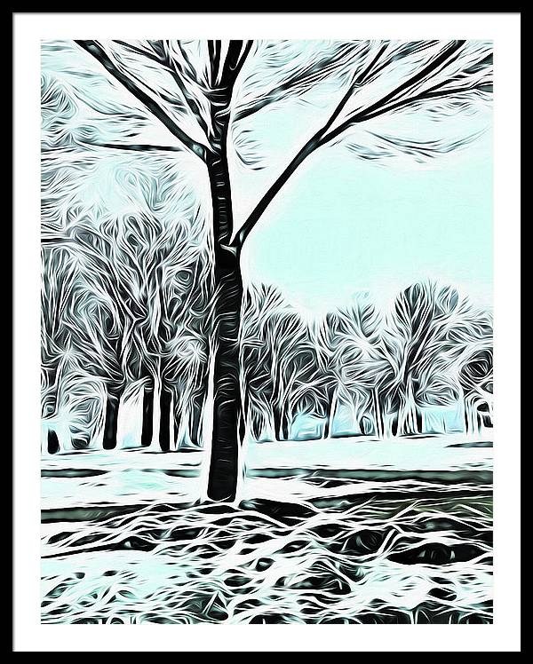 Lake Michigan In Winter - Framed Print