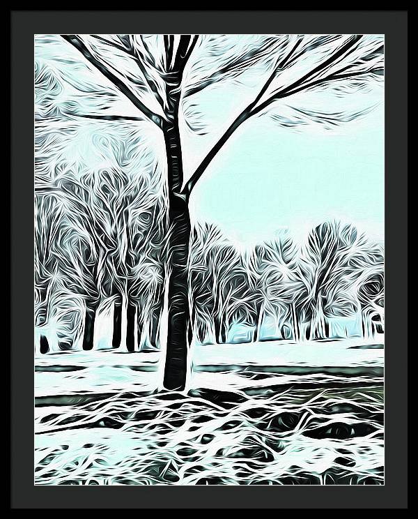 Lake Michigan In Winter - Framed Print