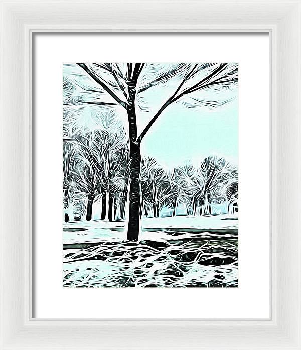 Lake Michigan In Winter - Framed Print