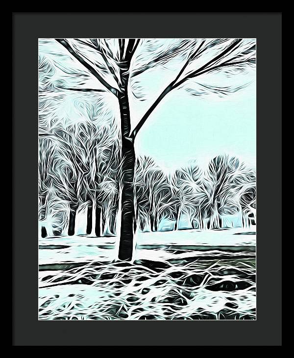 Lake Michigan In Winter - Framed Print