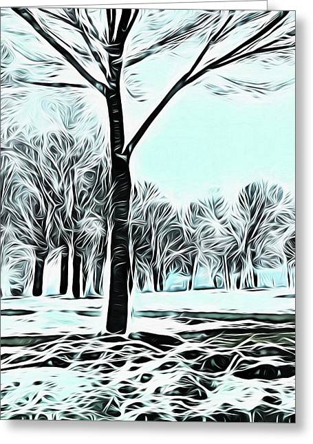 Lake Michigan In Winter - Greeting Card
