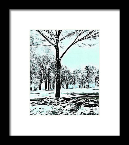 Lake Michigan In Winter - Framed Print
