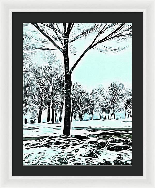 Lake Michigan In Winter - Framed Print
