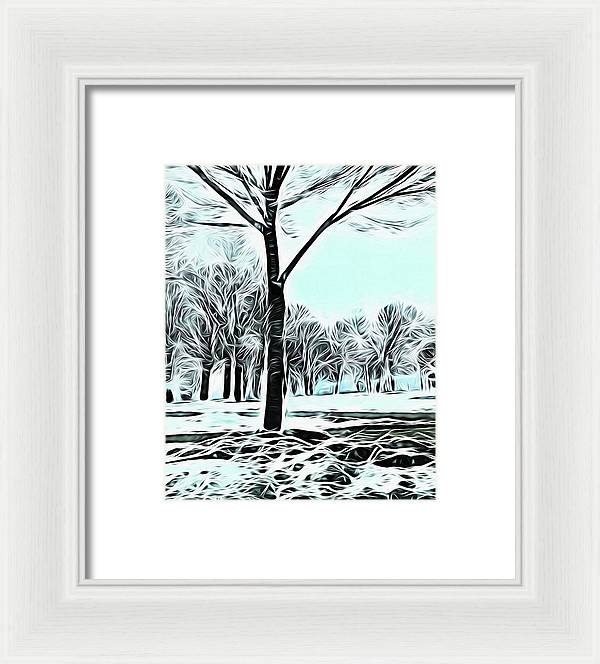 Lake Michigan In Winter - Framed Print
