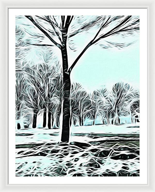 Lake Michigan In Winter - Framed Print