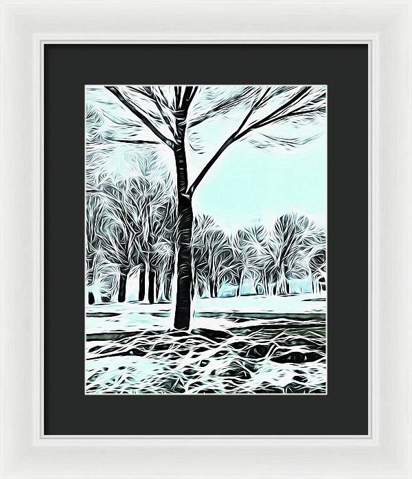 Lake Michigan In Winter - Framed Print