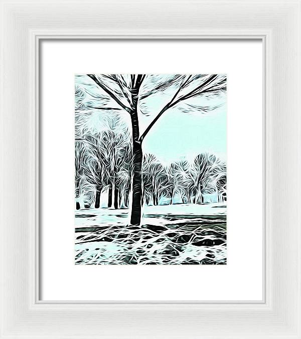 Lake Michigan In Winter - Framed Print