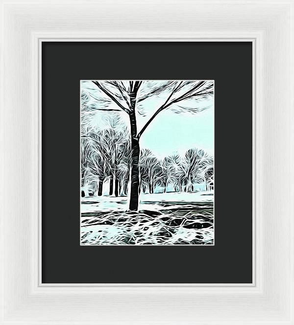Lake Michigan In Winter - Framed Print