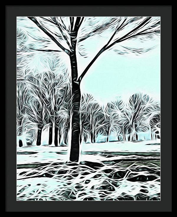 Lake Michigan In Winter - Framed Print