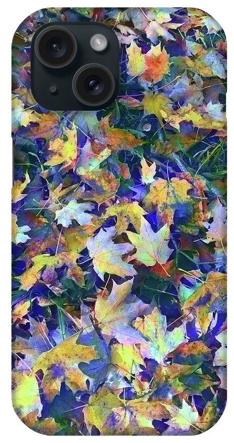 Late Fall Leaves in Blue - Phone Case