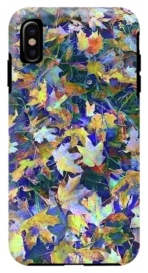 Late Fall Leaves in Blue - Phone Case