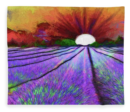 Lavender Field Sunrise - Blanket