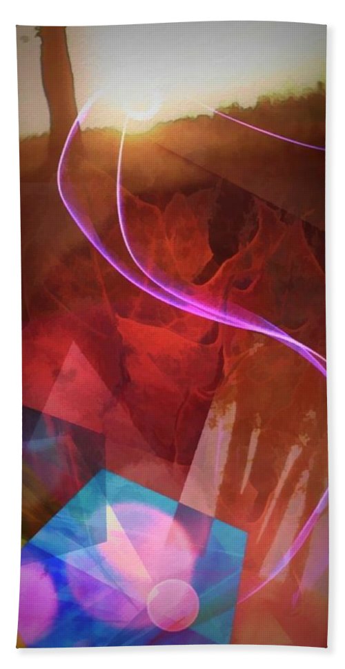 Leaf In A Sunlight Stream - Bath Towel