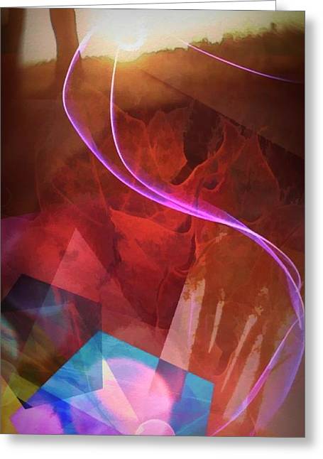 Leaf In A Sunlight Stream - Greeting Card