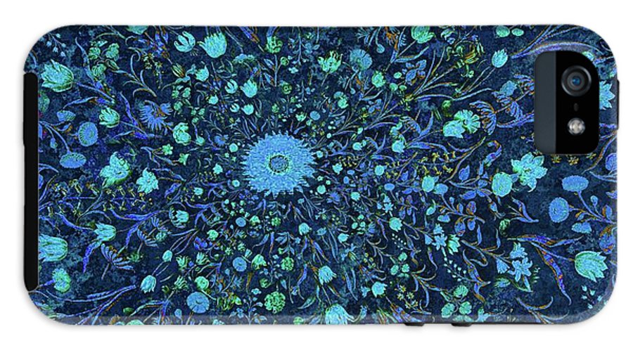 Light Blue Medieval Flowers - Phone Case