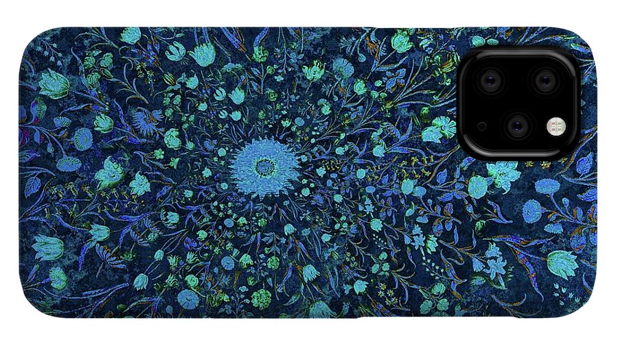 Light Blue Medieval Flowers - Phone Case