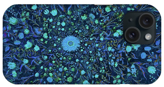Light Blue Medieval Flowers - Phone Case