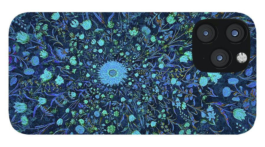 Light Blue Medieval Flowers - Phone Case
