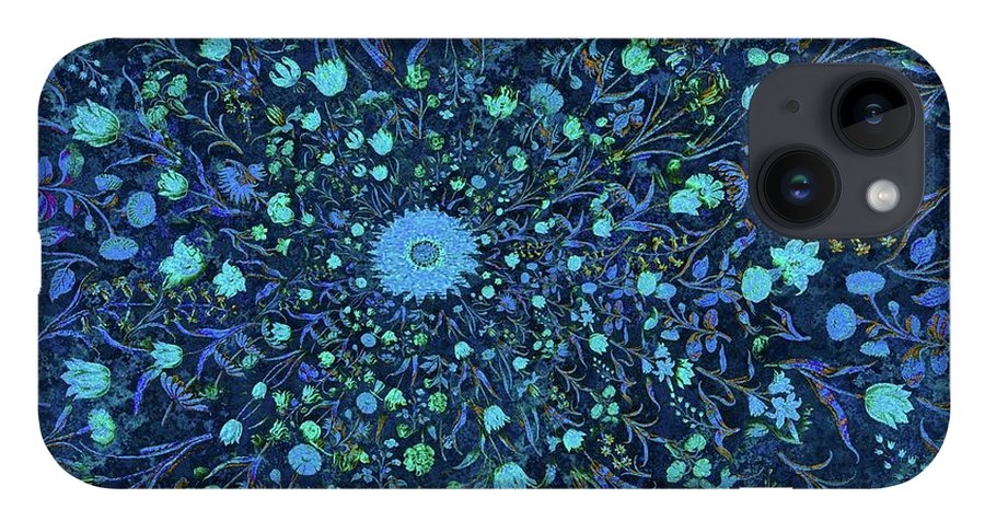 Light Blue Medieval Flowers - Phone Case