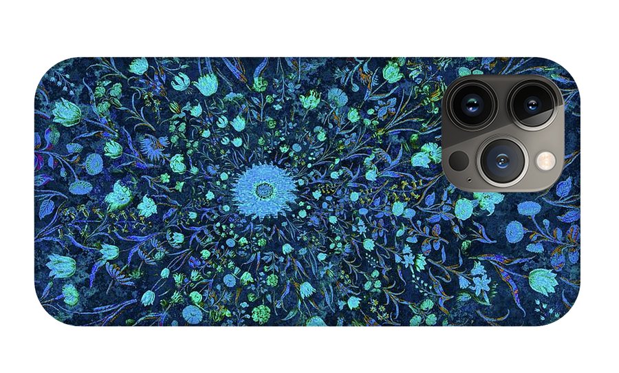 Light Blue Medieval Flowers - Phone Case