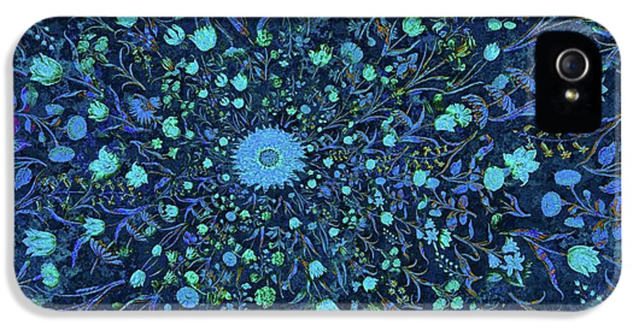 Light Blue Medieval Flowers - Phone Case