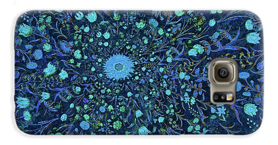 Light Blue Medieval Flowers - Phone Case