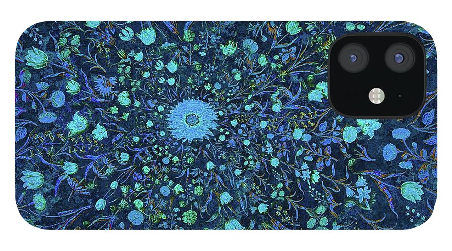 Light Blue Medieval Flowers - Phone Case
